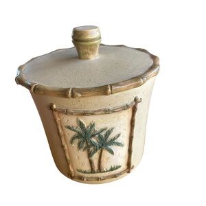 Bora Bora Bathroom Accessory-covered jar Hand Painted